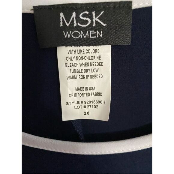 MSK women’s plus size navy blue knee length sheath dress size 2X - Picture 4 of 4